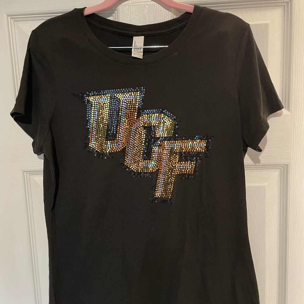 Black Sequin UCF Women's Top